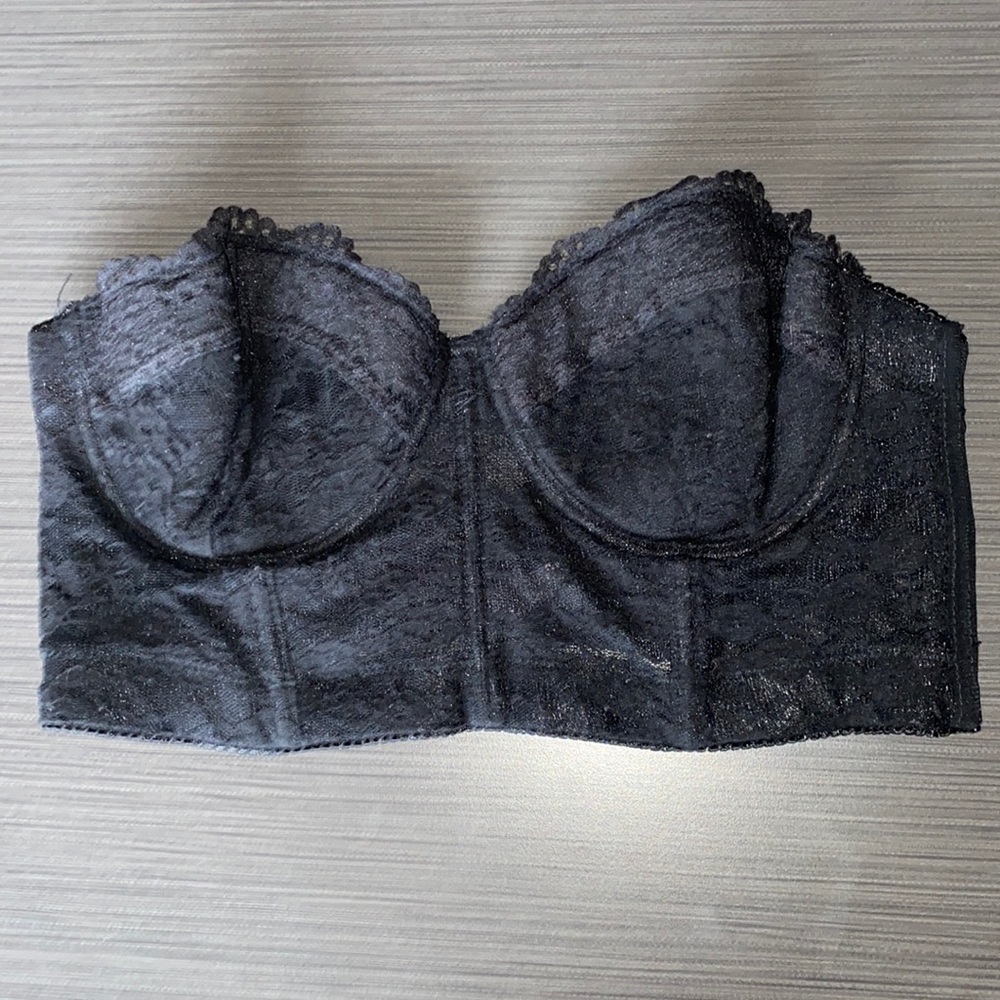 Vintage Black Bustier Style Bra